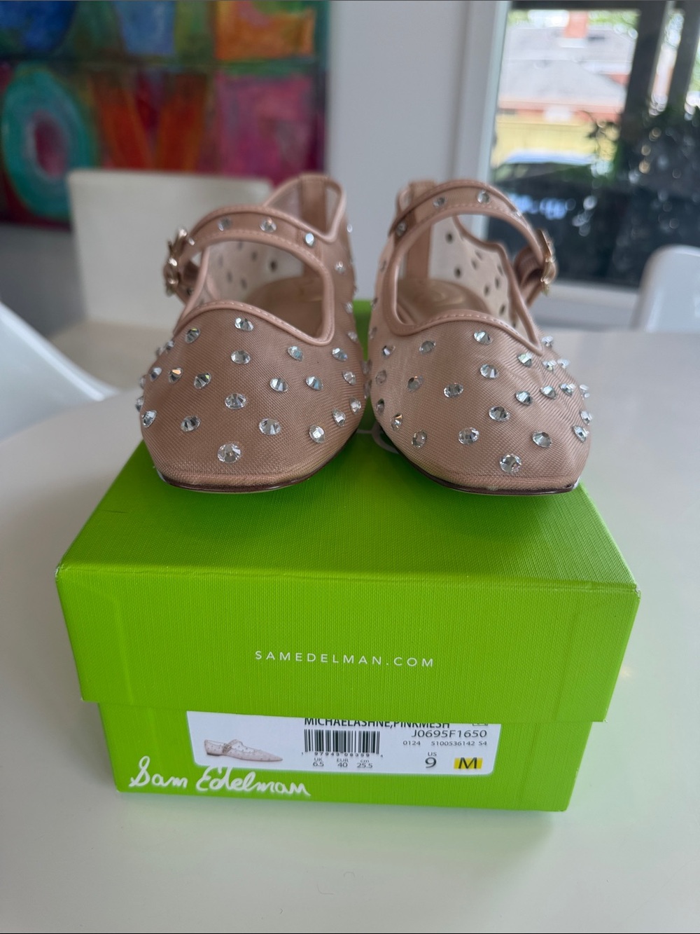Sam Edelman Michaelashne Pink Mesh Mary Jane Ballet Flats 9 NEW - Picture 11 of 13